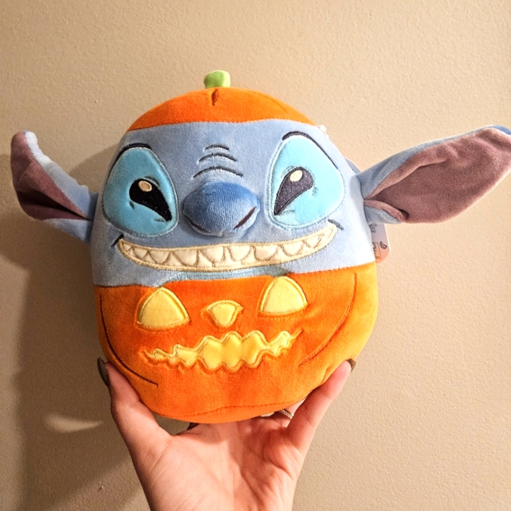 NWT Stitch In Halloween Pumpkin 8" Squishmallow From Disney's Lilo & Stitch